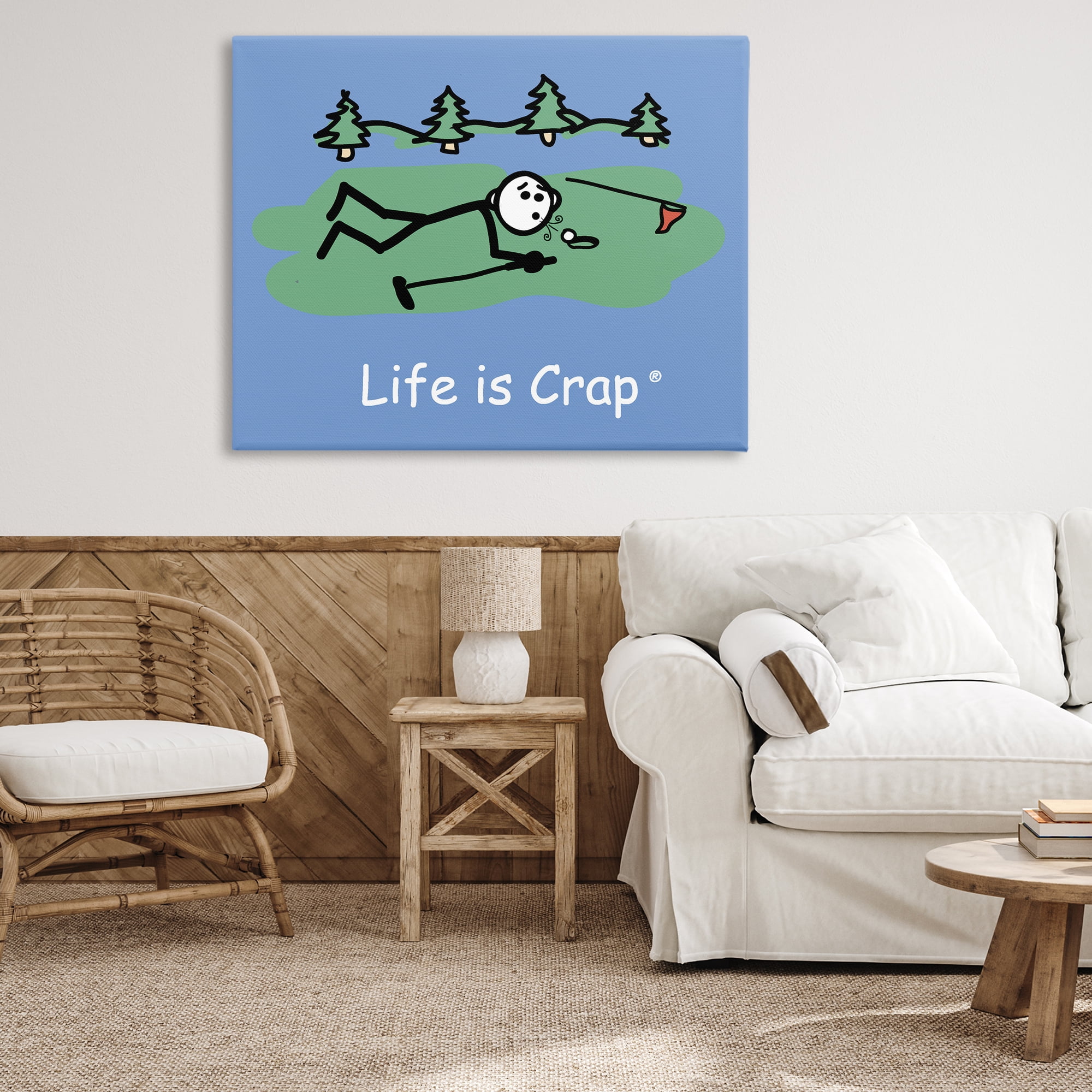 Stupell Industries Funny Golf Blow Novelty & Humor Painting Wrapped Canvas Art Print Wall Art, 48 x 36