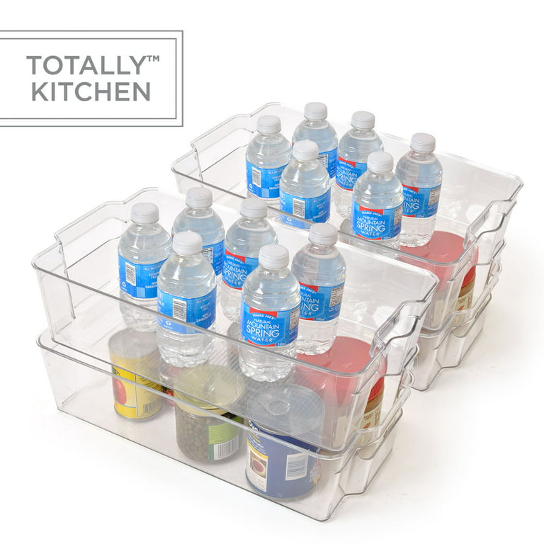 Guzon Clear Storage Bins with Lids, 4 Pack Large Refrigerator Organizer  Bins with Handles, BPA-Free Plastic Stackable Storage Bins for Pantry