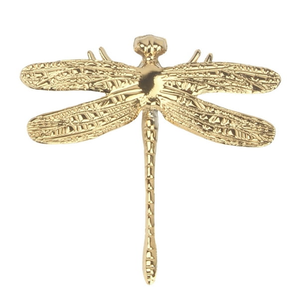 Tirador decorativo: Tirador de un solo orificio con forma de libélula de cobre para armario, cómoda y muebles.