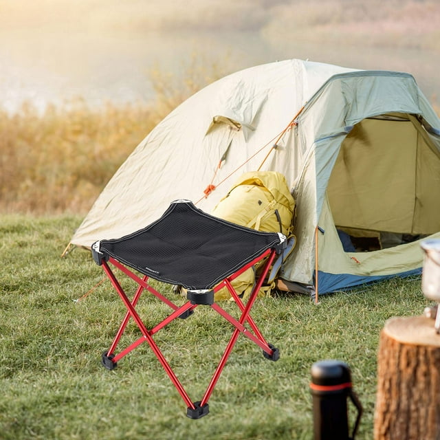Colaxi Tabouret de Camping Tabouret de Camp Pliable Petite Chaise Pliante Portable pour Randonnée Jardin Voyage Pêche Rouge