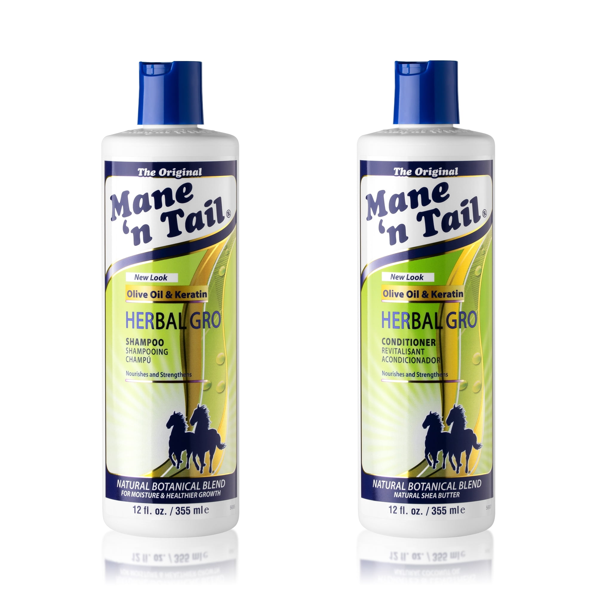 Mane 'n Tail Herbal Gro Shampoo & Conditioner, With Olive Oil, Strengthens & Nourishes Hair, 12 fl oz 2-Pack