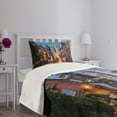 thumbnail image 3 of Ambesonne Gothic Quilted Bedspread Set 2 Pcs, York Minster View, Twin Size, Multicolor, 3 of 5