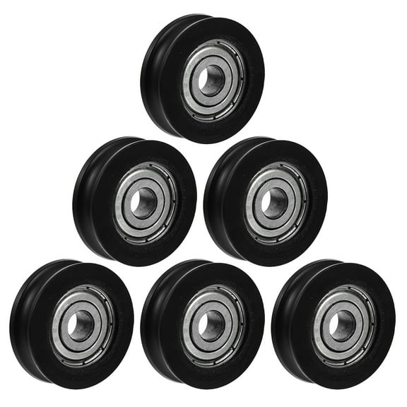 FRCOLOR 6 Pcs Sliding Door Pulley Door and Window Bearing Pulley 3.00X3.00X1.00CM Black