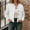 White-Athletic-Women, variant on Cardigan Sweaters for Women Cropped Jacket Loose Button Down Puff Sleeve Shacket Coat White M