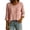 Pink, variant on Yangnuo Women Cotton Linen Crew Neck Ruched Bust Roll Up Long Sleeve Relaxed Fit Casual Babydoll Blouse Top