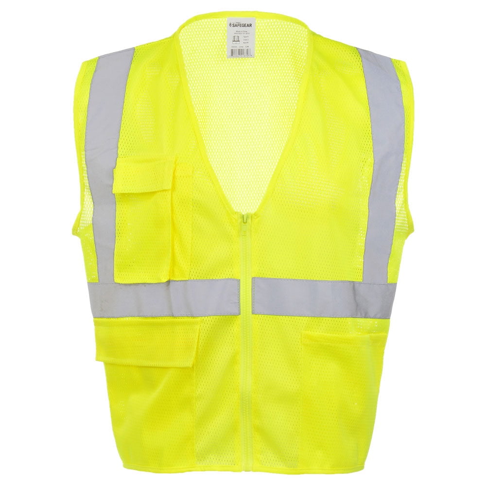 JJ Keller SAFEGEAR 3-pk. L/XL Type R Class 2 Safety Vest - High Visibility Lime