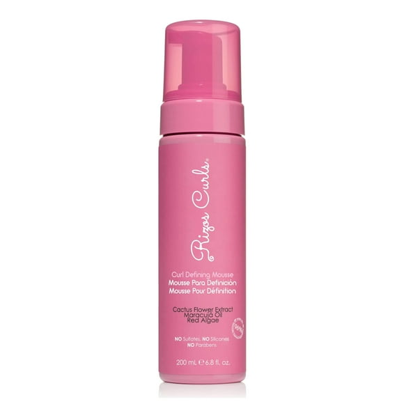 Rizos Curls Curl Defining Mousse Hydrate & Define Soft Hold for Volume & Definition Frizz Free Shine with Coconut Water Cactus Flower Extract & Maracuja Seed Oil All Curl Patterns 2a - 4c 6.8 oz