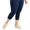 thumbnail image 3 of ID Ideology Women's High Rise Pockets Cropped Leggings Indigo Sea Plus Size 1X, 3 of 3
