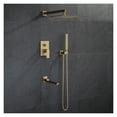 thumbnail image 5 of Bathroom Shower Set Brushed Gold Square Rainfall Shower Faucet Wall or Ceiling Wall Mounted Shower Mixer 8-12" Shower Head ,Effortless Installation, 5 of 7