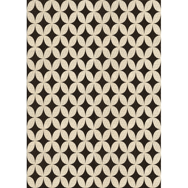 Ahgly Company Tapis d'Intérieur Lavables à la Machine, Rectangle Transitionnel, Zone Or Vanille, 6' x 9'