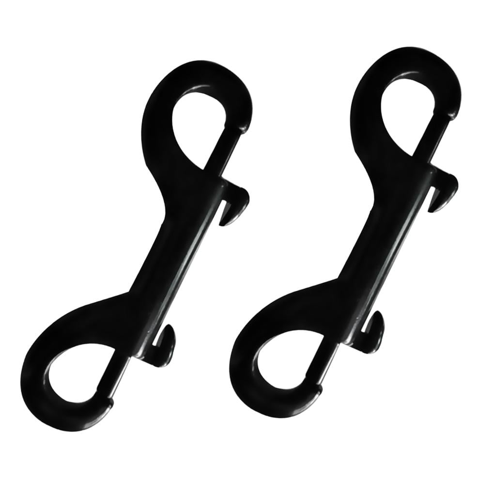 2 Pieces Heavy Duty 316 Stainless Steel Hook Double End Bolt Snaps For Scuba Diving Diver, Black