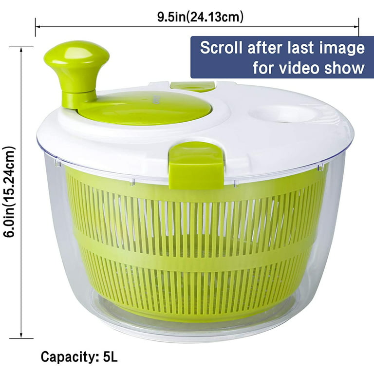 Ciaoed salad spinner and chopper, large 5-quart lettuce vegetable washing  and drying machine, compact storage, easy push operation to quickly prepare  vegetables Rose Red 1pcs 