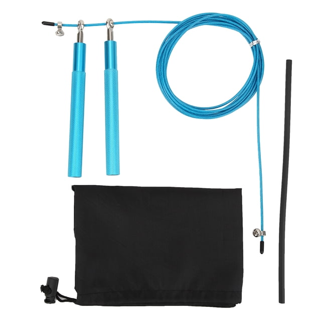Cuerda de aleación de aluminio para adultos, cuerda para saltar, alambre de acero, rodamiento, equipo deportivo para Fitness, azul
