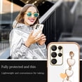 thumbnail image 2 of Compatible with Samsung Galaxy S23 Ultra Case Silicone, Cute Love-Heart Galaxy S23 Ultra Case with Love Heart Chain, Ultra Slim Soft Galaxy S23 Ultra Phone Case Shockproof Cases for Women (White), 2 of 7