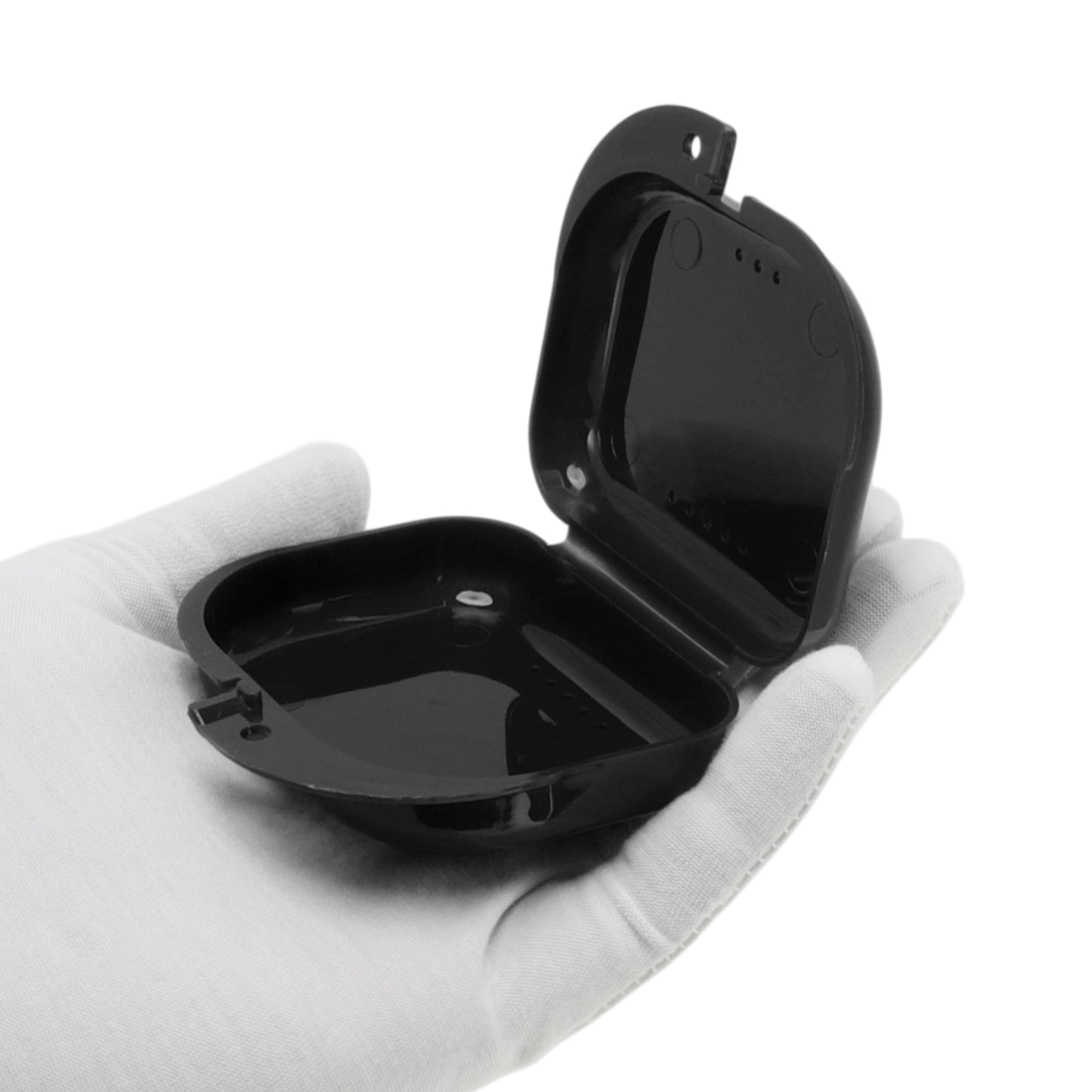Unique Bargains Mini Braces Box with Brush 1 Set Black
