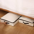 thumbnail image 5 of 3 Pack 4inch Underbed Storage Bins, Under Bed Storage Containers with Zippers for Blanket, Pillows, Comforters & Quilts, Beige, 5 of 7