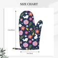 thumbnail image 2 of Cauagu Floral Rabbit Print Oven Mitts 2 Piece Set,BBQ Gloves Grilling Gloves Kitchen Silicone Oven Gloves Heat Resistant Oven Mitts for Barbecue Cooking & Baking, 2 of 6