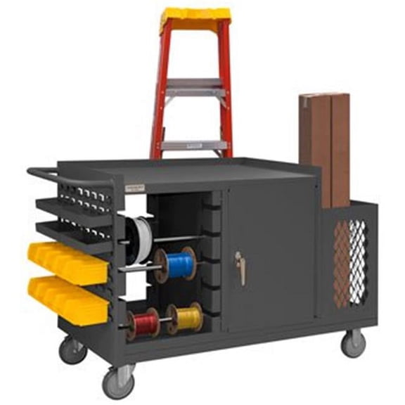 Durham MWSR5-95 35 in. Mobile Wire Spool & Maintenance Cart, Gray - 1200 lbs