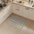 thumbnail image 2 of ODIKA 3'x5' Beige Blue Geometric Star Medallion Washable Area Rug Ornate Border Diamond Grid Pattern Classic Non-Slip, Flatweave, Easy Care for Hallway, Laundry Room, 2 of 7
