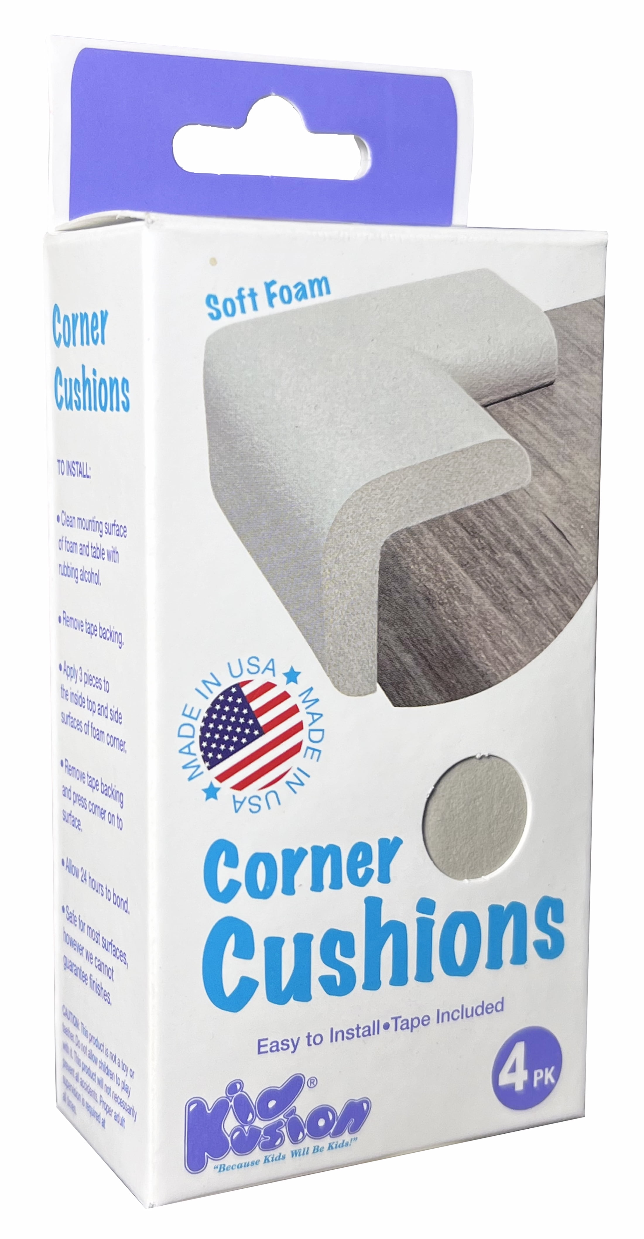 KidKusion Child Safety Corner Cushion - Brown Foam, Adhesive Tape - Prevent  Injuries on Tables, Countertops, Fireplace Hearths - Pack of 4 in the Child  Safety Accessories department at