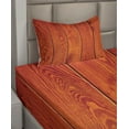 thumbnail image 3 of Ambesonne Rustic Fitted & Top Sheet Set with Sham, Wood Timber Floor Orange, Marigold Paprika Amber, 3 of 5