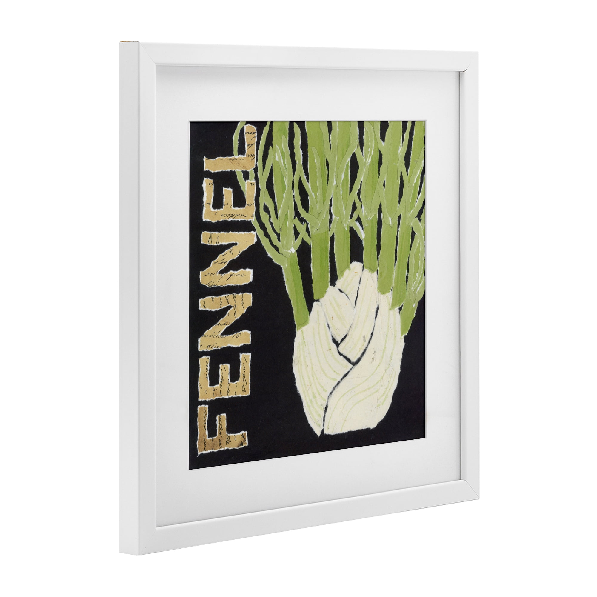 Stupell Industries Fennel Root Vegetable White Framed Print Under Glass, design by Nancy Overton