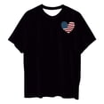 thumbnail image 5 of Fiudx Tops para Mujer Camiseta de Manga Corta con Cuello Redondo y Estampado Informal En La Parte Delantera y Trasera Del Día de La Independencia para Mujer, 5 of 5