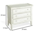 thumbnail image 5 of Rena Side End Table with 3 Drawers, 28 Inch Rustic White Mahogany Wood, 5 of 5