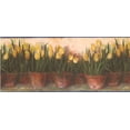 thumbnail image 2 of Yellow Tulips in Pots Floral Wallpaper Border Paint by Design, Roll 15' x 7'', 2 of 3