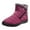 Watermelon Red, variant on Womens Winter Snow Boots Fur Lined Warm Lightweight Anti-Slip Side Zipper Outdoor Walking Ankle Boots