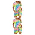 thumbnail image 4 of Sonducket Conjunto de 2 piezas de camiseta para mujer, pantalones cortos, Top deportivo, pantalones cortos, traje de moda de piezas, traje de Color mixto L 2Conjunto, 4 of 6