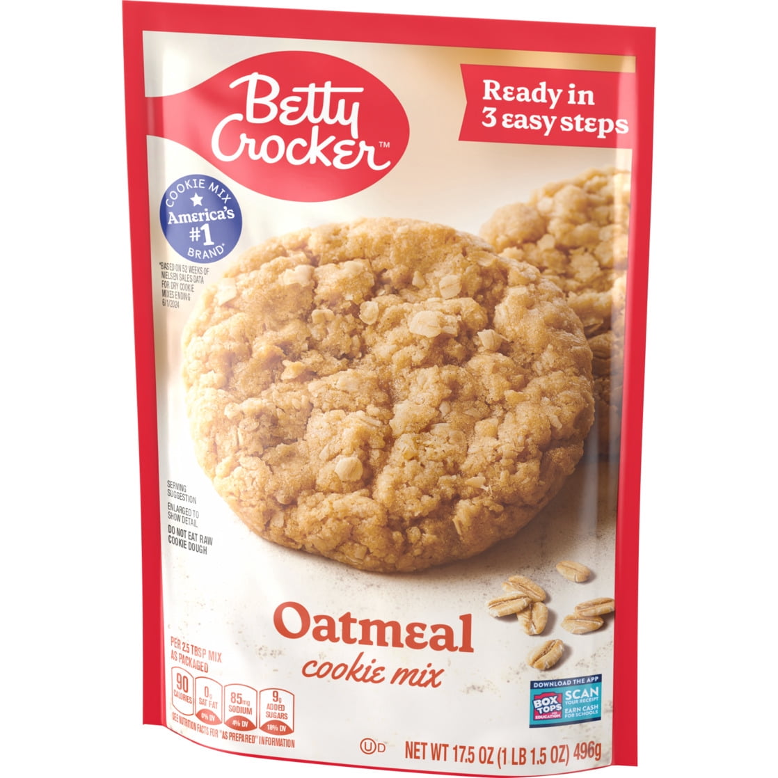 (12 pack) Betty Crocker Oatmeal Cookies, Cookie Baking Mix, 17.5 oz