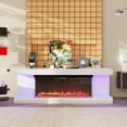 thumbnail image 4 of WIAWG Fireplace TV Stand for TVs up to 70 Inch with 7 Colors LED Light&12 Colors Flame, 2-Level Heat,White & Black, 4 of 9