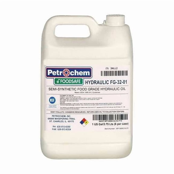 Petrochem Food Grade SemiSyn Hydraulic Oil, ISO 32 FOODSAFE HYDRAULIC FG-32-001