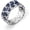 7#, variant on 925 Silver Plated Blue and White Cubic Zirconia Double Row Eternity Band for Women Pear Shape Teardrop Shape Solitaire AAA CZ Sapphire Engagement Promise Wedding Ring For Women