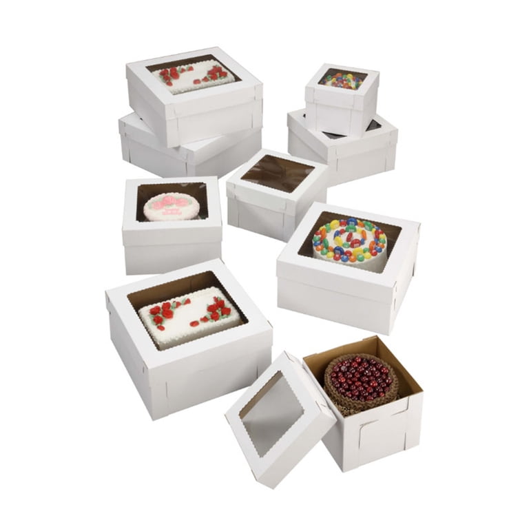 Matt White Tall Stylish Cake Box with Window – Premium Cake Matt White Tall Stylish Cake Box with Window – Premium Cake