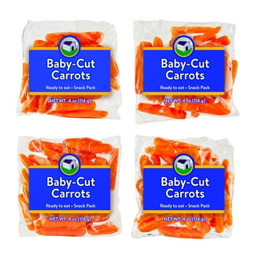 Fresh Baby-Cut Carrot Snack Pack, 4 Pack of 3 oz Bags, 12 oz