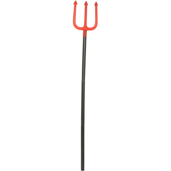 50" Red Black Demon Devil Costume Accessory Plastic Long Pitch Fork