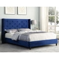 thumbnail image 3 of Best Master Furniture Valentina Velvet Fabric Wingback Platform Full Bed in Navy, 3 of 3
