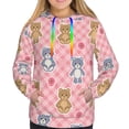 thumbnail image 4 of Hoodies for Women - Cute bear pink checkered Comfrt Colour Drawstring Women'S Fashion Hoodies & Sweatshirts, Fall Outfits Clothes for Women 2024 Pullover with Kangaroo Pocket, 4 of 7