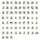 thumbnail image 1 of Plantillas de letras y números Uxcell de 1", 66 piezas, plantillas reutilizables cuadradas para pintar en pared, madera, tela, señalización, estilos de letras en mayúsculas y minúsculas, 1 of 6
