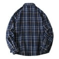 thumbnail image 3 of Mens Flannel Shirt Plus Size Long Sleeve Button Down Plaid Tops Loose Casual Comfortable Everyday Wear Navy XL, 3 of 4