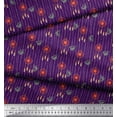 thumbnail image 2 of Soimoi Purple Silk Fabric Text & Dream Catcher Home Decor Decor Fabric Printed Yard 42 Inch Wide, 2 of 3