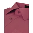 thumbnail image 3 of Men's Classic Fit Long Sleeve Wrinkle Resistant Button Down Premium Dress Shirt (Rose, XL), 3 of 4