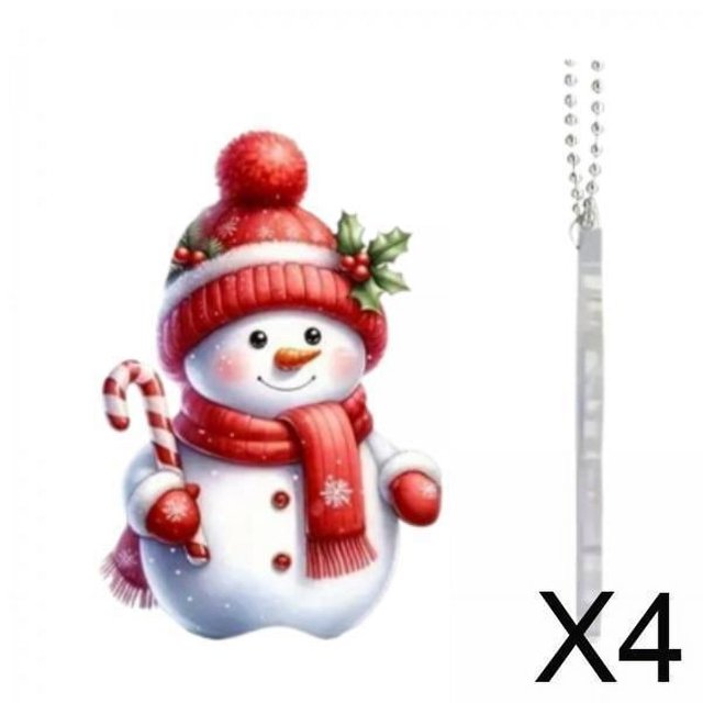 4x Árbol De Navidad Muñeco De Nieve Colgante Colgante Navidad Muñeco De Nieve Decoración Para Puerta Chimenea Estilo B