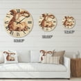 thumbnail image 4 of Designart 'Abstract Portrait of Wild Ram With Mighty Horns II' Farmhouse Wood Wall Clock, 4 of 5