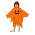 thumbnail image 3 of Yuncity Kids Halloween Cape Costume Hooded Sleeveless Cloak Pumpkin Graphic Print Lightweight Fall Winter Poncho Party Events Dress Up Clothes, 3 of 8