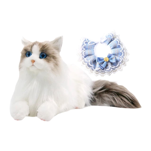 Muñeco de peluche de gato Ragdoll realista, Animal relleno, muñeco de gato, compañero de simulación, juguete de peluche de gato para niños y niñas, Pañuelo