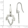 thumbnail image 4 of Stainless Steel Polished Leaf Dangle Shepherd Hook Earrings (19 X 15.5) Made In China sre1396, 4 of 5