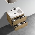 thumbnail image 3 of 24" Natural Oak Bathroom Vanity with Ceramic Sink with Three Faucet Holes, Large Storage Floating Bathroom Vanity for Modern Bathroom, One-Piece Sink Basin Without Drain, Pre-assembled, 3 of 9